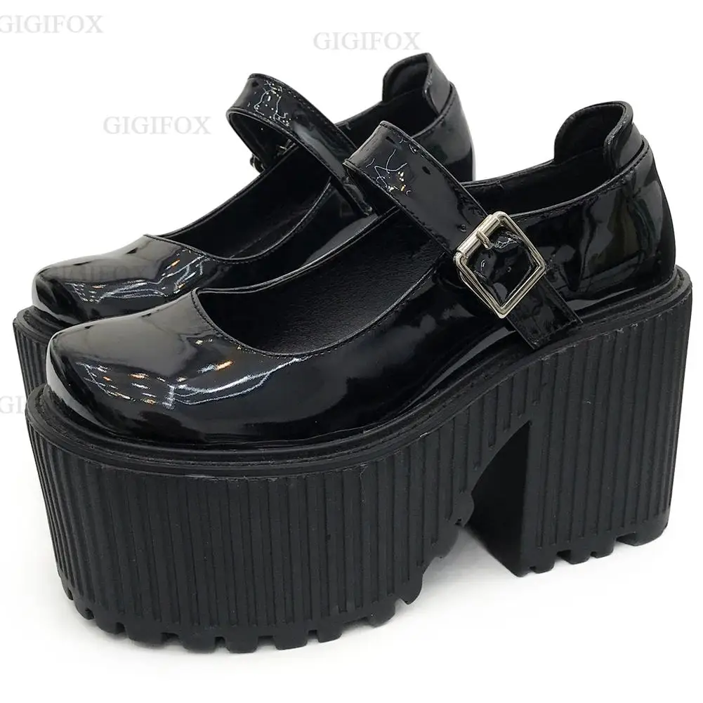 GIGIFOX INS Hot Sale Female Pumps Black Buckle Platform Punk Pumps Women Thick Bottom High Heel Fashion Cool Shoes Woman
GIGIFOX INS Hot Sale Female Pumps Black Buckle Platform Punk Pumps Women Thick Bottom High Heel Fashion Cool Shoes Woman