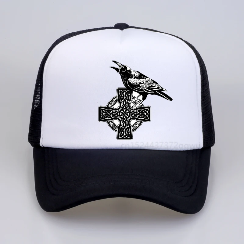 

new Men Women Odins Raven Print Baseball Cap Fashion Unisex Viking Knot Cross Dad hat summer mesh Breathable snapback hats