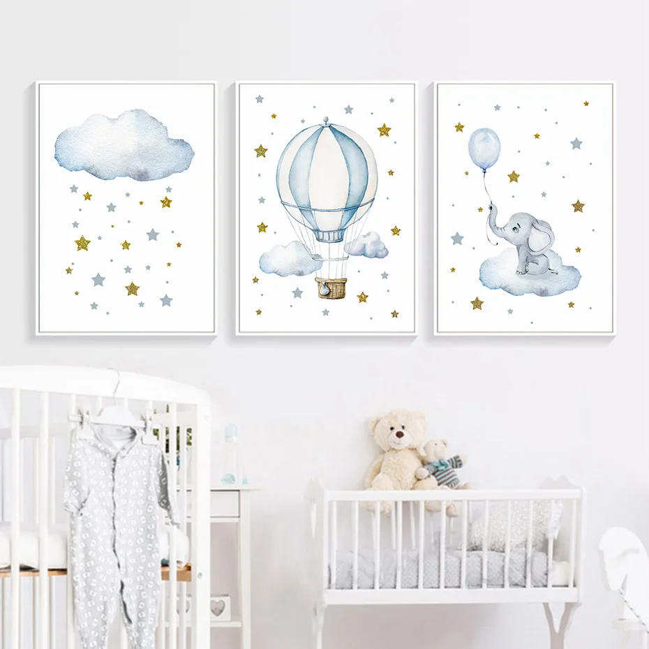 Blue Hot Air Balloon Elephant Golden Stars Poster Canvas Paintings Boy Nursery Wall Art Prints Poster KId Bedroom Decor Picture
Blue Hot Air Balloon Elephant Golden Stars Poster Canvas Paintings Boy Nursery Wall Art Prints Poster KId Bedroom Decor Picture