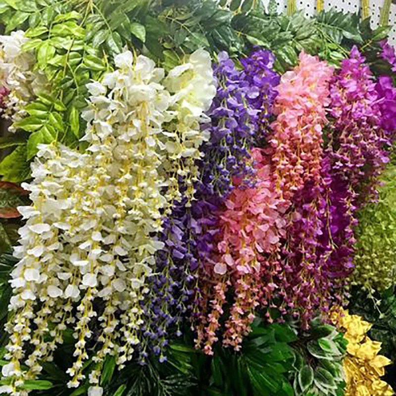 Wedding Decoration Wisteria Flowers Flores Artificiales Bean Curd Strips Plant Garden Decoration Outdoor Flower Home Decor
Wedding Decoration Wisteria Flowers Flores Artificiales Bean Curd Strips Plant Garden Decoration Outdoor Flower Home Decor