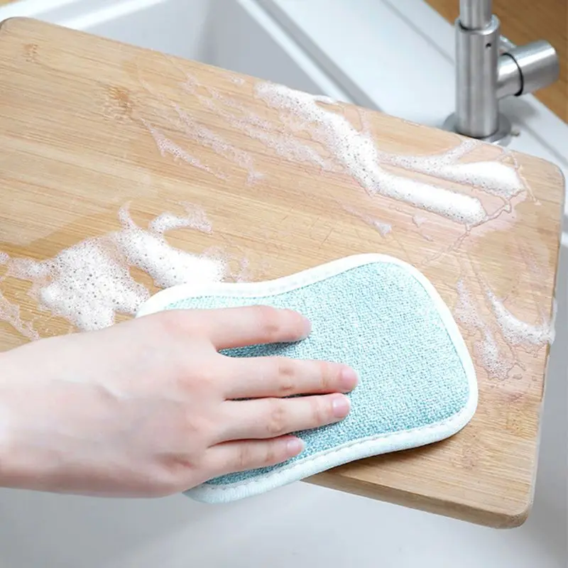 1-4 pcs of kitchen supplies reusable double-sided scouring pads magic sponge cloth kitchen cleaning tools wipers dish towels 
1-4 pcs of kitchen supplies reusable double-sided scouring pads magic sponge cloth kitchen cleaning tools wipers dish towels