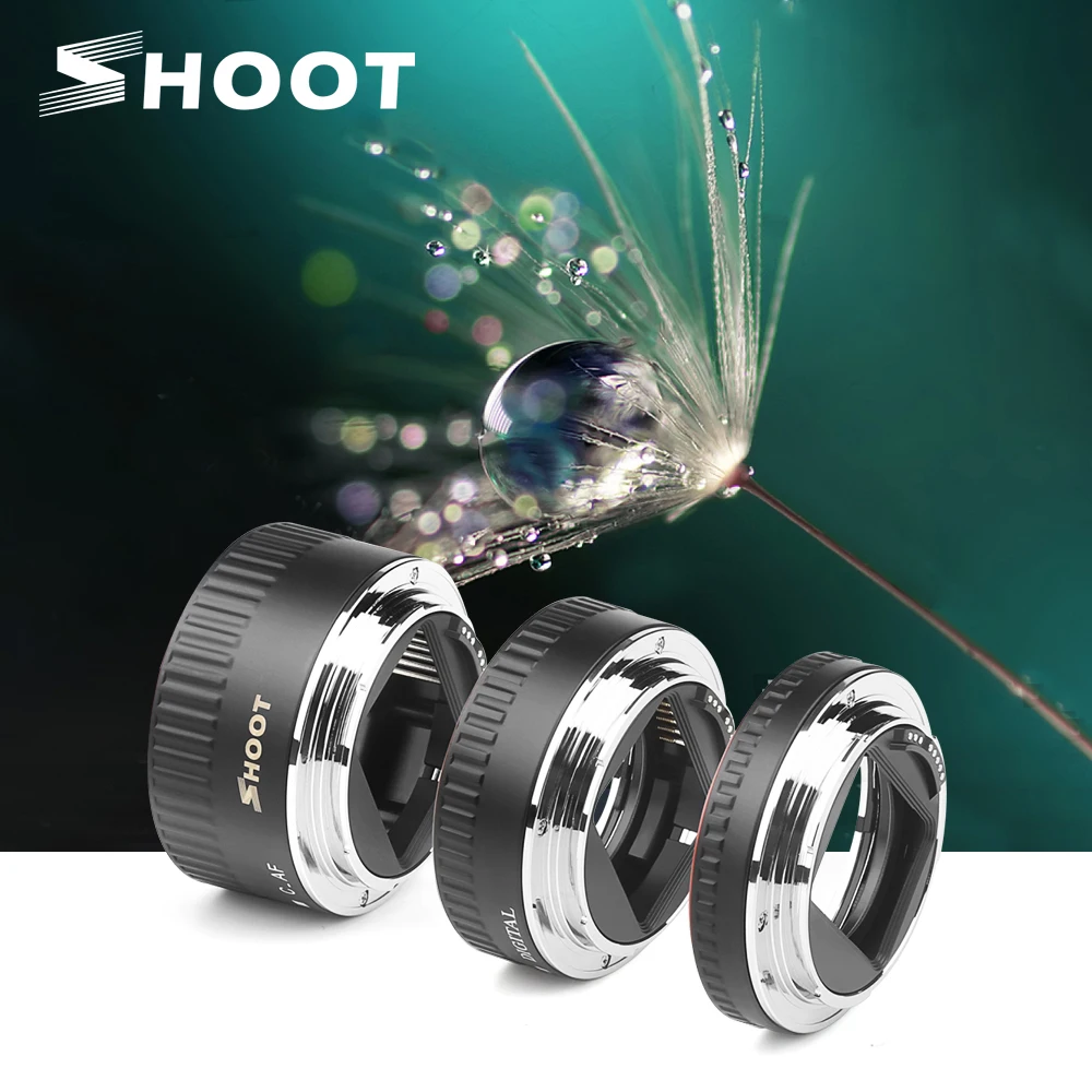 Автофокус SHOOT макро Удлинительное Кольцо для объектива Canon EOS EF S 1300D 1100D 1200D 1000D 4000D