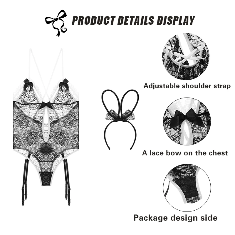 Sexy cute bunny girl soft lace perspective sexy underwear tight backless onesie suit comic show role-playing costume JK party
Sexy cute bunny girl soft lace perspective sexy underwear tight backless onesie suit comic show role-playing costume JK party