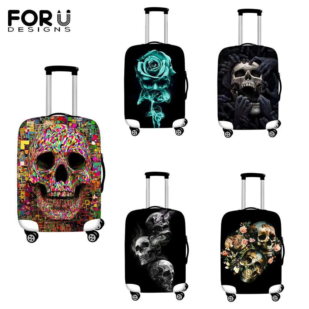 FORUDESIGNS туристический багажный Защитный чехол Готический Череп Цветочный принт