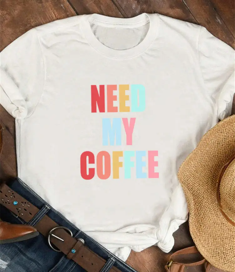Женский хипстер NEED MY COFFEE топ с вырезом лодочкой и коротким рукавом Повседневная