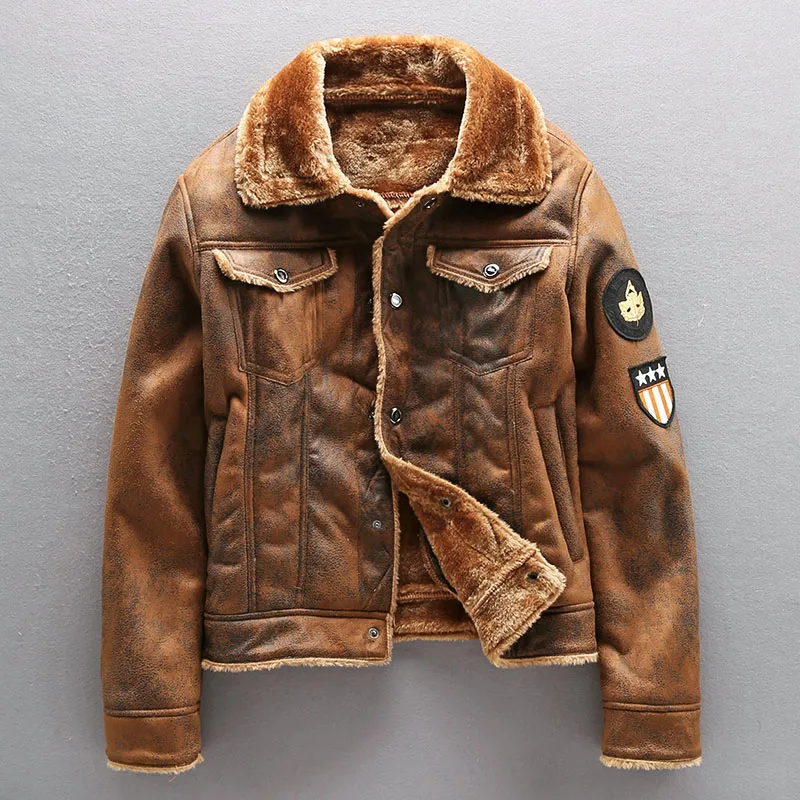 Air Force Pilot Leather Jacket Men Plus Velvet Thickened PU Leather Jacket Male Fur Coat Outwear Autumn Winter Brand Clothing
Air Force Pilot Leather Jacket Men Plus Velvet Thickened PU Leather Jacket Male Fur Coat Outwear Autumn Winter Brand Clothing