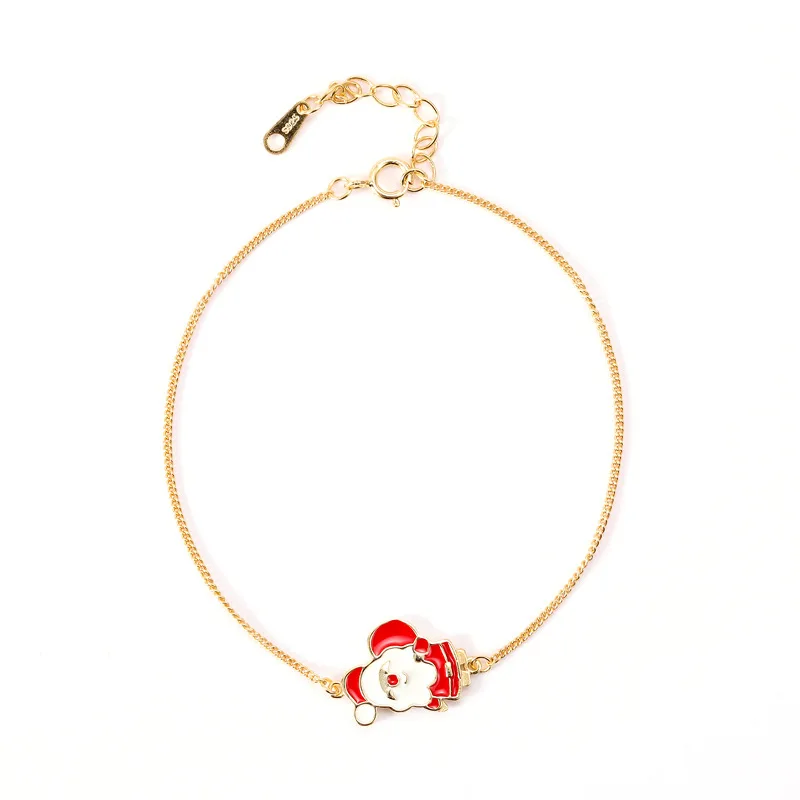 925 Sterling Silver Enamel Red Cartoon Santa Claus Bracelets For Women Jewelry Hand Chain, Cute Christmas Gift Bracelet Bangle
925 Sterling Silver Enamel Red Cartoon Santa Claus Bracelets For Women Jewelry Hand Chain, Cute Christmas Gift Bracelet Bangle
