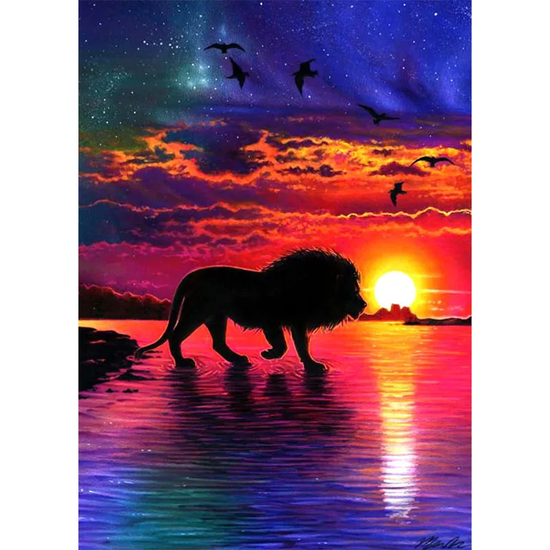 5D DIY Diamond Painting Full Round Lion Sunset Cross Stitch Mosaic Picture of Rhinestones Decor Diamond Embroidery Animal
5D DIY Diamond Painting Full Round Lion Sunset Cross Stitch Mosaic Picture of Rhinestones Decor Diamond Embroidery Animal