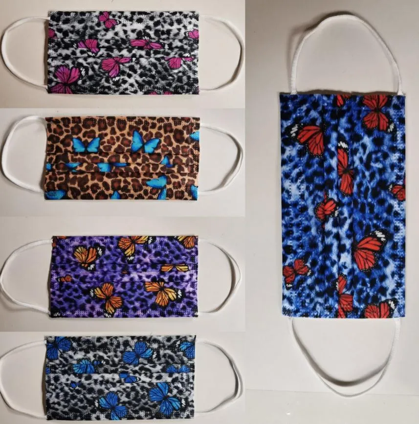 Headband 50PC Adult mask Leopard Print Plus Butterfly Three-Layer Disposable Protective Mask Mscara masker
Headband 50PC Adult mask Leopard Print Plus Butterfly Three-Layer Disposable Protective Mask Mscara masker
