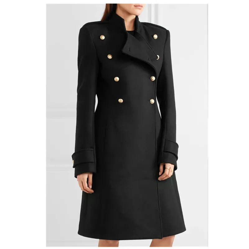 2021 Spring Winter Women Fashion Simple Black Wool Coat Female Double Breasted Windbreaker Slim Autumn Mid-Length Outerwear
2021 Spring Winter Women Fashion Simple Black Wool Coat Female Double Breasted Windbreaker Slim Autumn Mid-Length Outerwear
