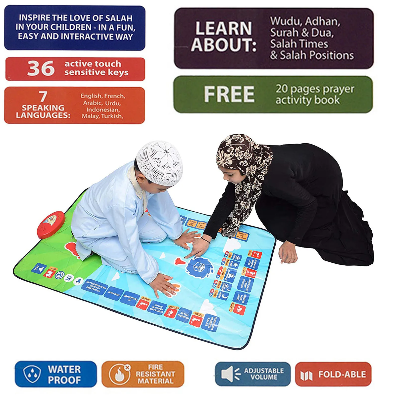 Children Educational Prayer Mat Islamic Muslim Electronic Interactive Prayer Rug Carpet Worship Musallah Speaker Blanket Muslim
Children Educational Prayer Mat Islamic Muslim Electronic Interactive Prayer Rug Carpet Worship Musallah Speaker Blanket Muslim