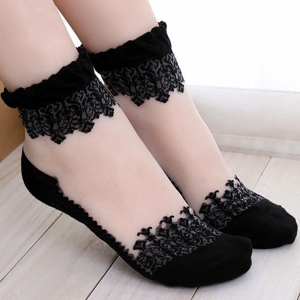 1Pair Women Lace Ruffle Ankle Sock Soft Comfy Sheer Silk Cotton Elastic Mesh Knit Frill Trim Transparent Ankle Socks
1Pair Women Lace Ruffle Ankle Sock Soft Comfy Sheer Silk Cotton Elastic Mesh Knit Frill Trim Transparent Ankle Socks