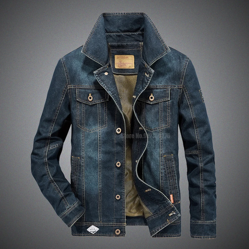 

Джинсовая куртка мужская с буквенной вышивкой, классическое джинсовое пальто в стиле ретро, джинсовые куртки, мужская модель, весна-осень