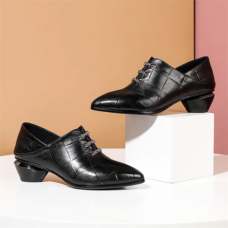 ANNYMOLI Pumps Natural Genuine Leather Women Shoes Pointed Toe Med Heels Zip Thick Heel Ladies Footwear Spring Black Big Size 43
ANNYMOLI Pumps Natural Genuine Leather Women Shoes Pointed Toe Med Heels Zip Thick Heel Ladies Footwear Spring Black Big Size 43