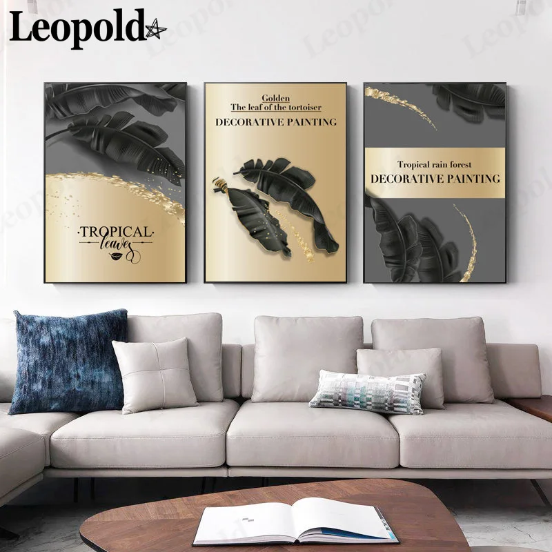 Modern Luxury Black Gold Leaf Canvas Poster Tropical Plant Painting Wall Art Nordic Living Room Home Decoration Accessories
Modern Luxury Black Gold Leaf Canvas Poster Tropical Plant Painting Wall Art Nordic Living Room Home Decoration Accessories