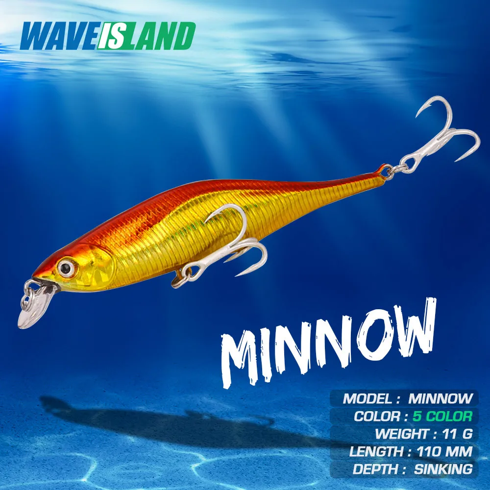 WAVEISLAND 2021 new Sinking Minnow Fishing Lures11g 11cm Long Range Bionic Decoy Hard Bait Leurre De Peche Whopper Black Fish
WAVEISLAND 2021 new Sinking Minnow Fishing Lures11g 11cm Long Range Bionic Decoy Hard Bait Leurre De Peche Whopper Black Fish