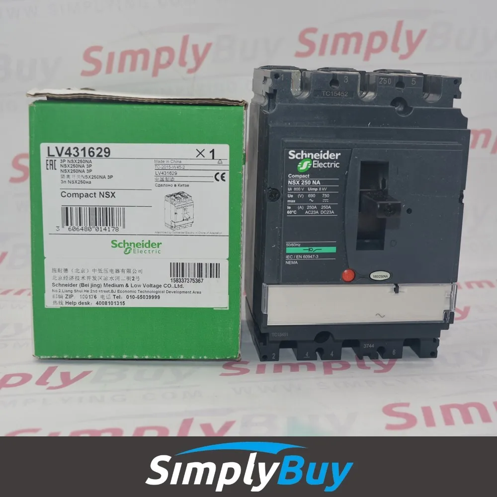 Circuit breaker Compact NSX250F - TMD - 250 A - 3 poles 2d 36KA LV431620 NSX250F TM250D 3P2D
Circuit breaker Compact NSX250F - TMD - 250 A - 3 poles 2d 36KA LV431620 NSX250F TM250D 3P2D