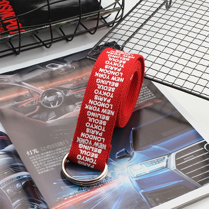 Fashion Designer Unisex Harajuku Canvas Belts Silver Metal Double Ring Buckle Wide Waist Band Letter Decoration Jeans Belts 2021
Fashion Designer Unisex Harajuku Canvas Belts Silver Metal Double Ring Buckle Wide Waist Band Letter Decoration Jeans Belts 2021