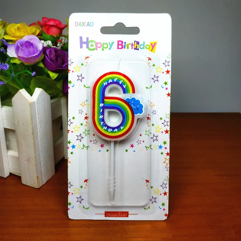 1pc New Birthday Number 0-9 Candles Cute Colorful Rainbow Number Happy Birthday Cake Candles Baking Decoration Cake Topper
1pc New Birthday Number 0-9 Candles Cute Colorful Rainbow Number Happy Birthday Cake Candles Baking Decoration Cake Topper