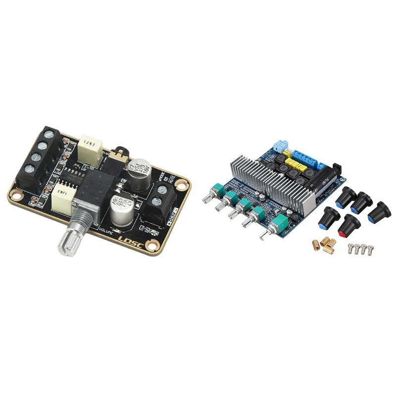 Audio Amplifier Board, Pam8406 Amplifier Board 5W+5W with TPA3116D2 2.1 Subwoofer Amplifier Audio Board 50Wx2+100W
Audio Amplifier Board, Pam8406 Amplifier Board 5W+5W with TPA3116D2 2.1 Subwoofer Amplifier Audio Board 50Wx2+100W