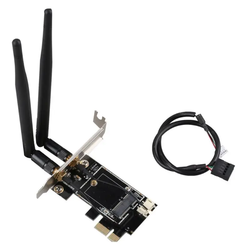 

Bluetooth Wireless Card to pciE-1X to NGFF-Ekey PCIE Laptop Pc WIFI WLAN Card Adapter Dual Antenna Adapter Board