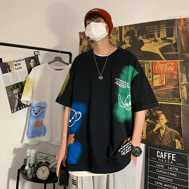 2021 Summer New Korean Style INS Tide Brand Men's Casual T-shirt Comfortable Loose Large Size Hip Hop Men's Casual T-shirt
2021 Summer New Korean Style INS Tide Brand Men's Casual T-shirt Comfortable Loose Large Size Hip Hop Men's Casual T-shirt