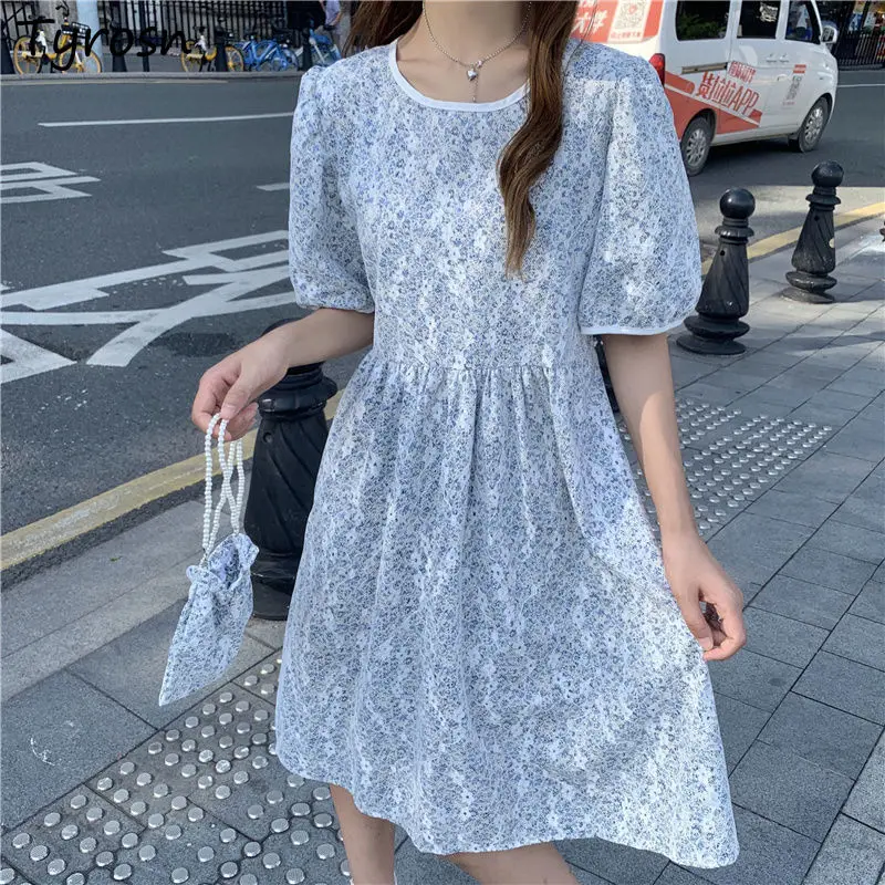 Short Sleeve Dresses Women Floral Summer High Waist Knee-length Casual Sweet Girls Korean Style Elegant A-line Trendy Vestidos
Short Sleeve Dresses Women Floral Summer High Waist Knee-length Casual Sweet Girls Korean Style Elegant A-line Trendy Vestidos
