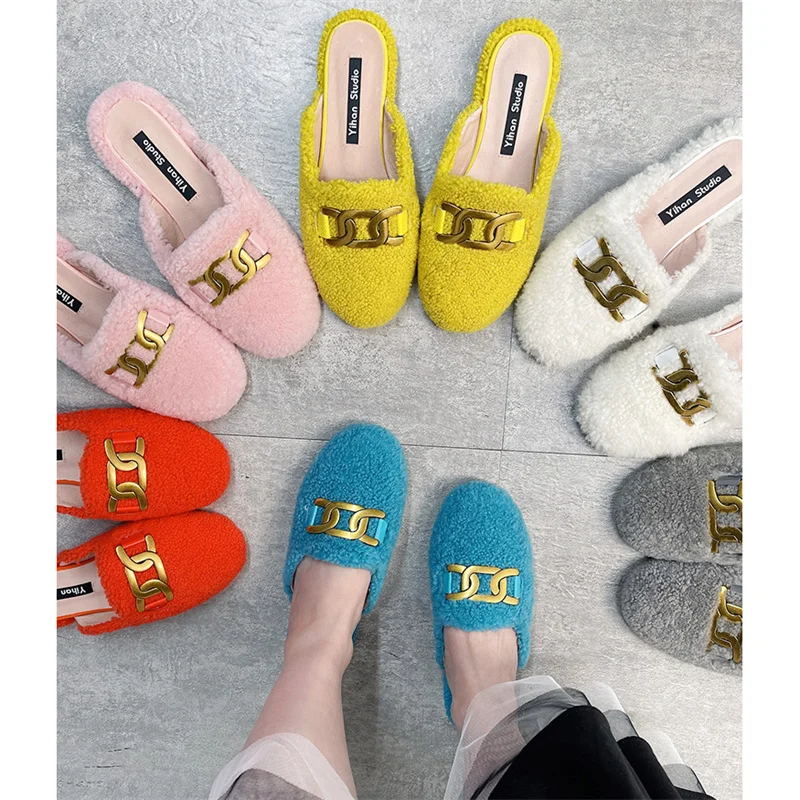 Ladies Muller Slippers 2021 New Ladies Wool Slippers Winter Warm Women's Shoes Fashion Slippers Flat Shoes
Ladies Muller Slippers 2021 New Ladies Wool Slippers Winter Warm Women's Shoes Fashion Slippers Flat Shoes