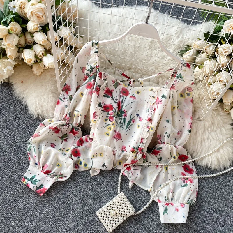 Women's Clothing Fashion Floral Square Collar Long Sleeve Shirt Sexy Slim Sweet Blouses
Women's Clothing Fashion Floral Square Collar Long Sleeve Shirt Sexy Slim Sweet Blouses
