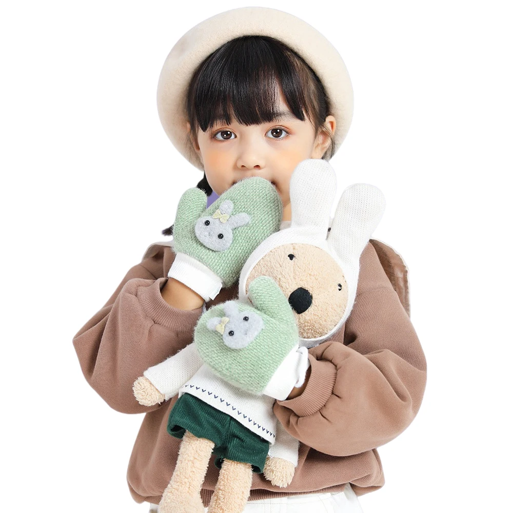 Kids Gloves Full Fingers Girls Winter Gloves Knitted Warm Thick Children Plush Glove Fleece Lined Cartoon Bear Pink Green Gloves
Kids Gloves Full Fingers Girls Winter Gloves Knitted Warm Thick Children Plush Glove Fleece Lined Cartoon Bear Pink Green Gloves