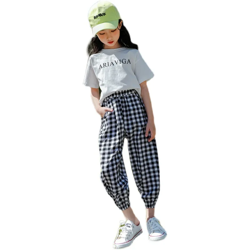 Children Girl Sets Summer Clothes Kids Drilled Wing Short Sleeve T-Shirt+Plaid Ninth Pants Two-Piece Suit Casual Pullover Outfit
Children Girl Sets Summer Clothes Kids Drilled Wing Short Sleeve T-Shirt+Plaid Ninth Pants Two-Piece Suit Casual Pullover Outfit