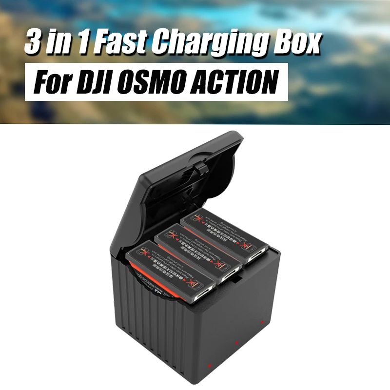 Original QC 3.0 3 Slots Fast Charger USB Charging Box with Data Cable For DJI OSMO ACTION sports camera lithium battery Case 
Original QC 3.0 3 Slots Fast Charger USB Charging Box with Data Cable For DJI OSMO ACTION sports camera lithium battery Case