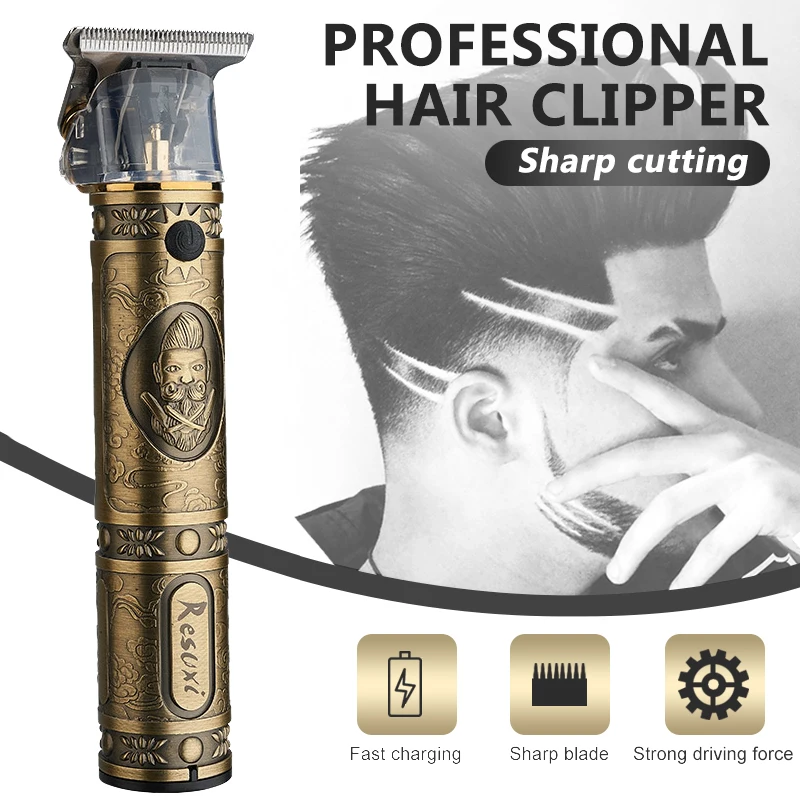

Resuxi Rechargeable Electric Push Retro Oil Head Clipper T9 Upgraded Version Electric Hair Clipper Men's Electric Push