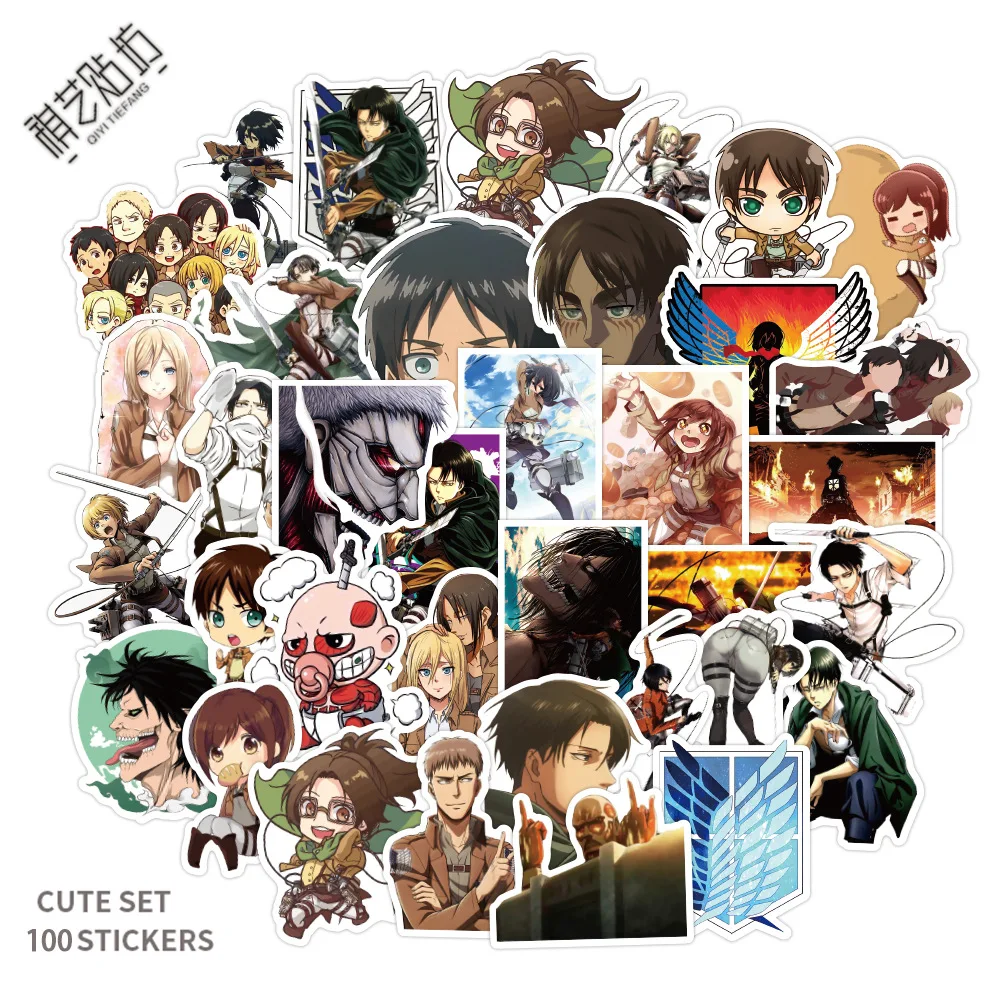 100Pcs/Pack Attack On Titan Anime Stickers Laptop Guitar Motorcycle Luggage Bicycle Skateboard Waterproof Sticker Kids Toys
100Pcs/Pack Attack On Titan Anime Stickers Laptop Guitar Motorcycle Luggage Bicycle Skateboard Waterproof Sticker Kids Toys