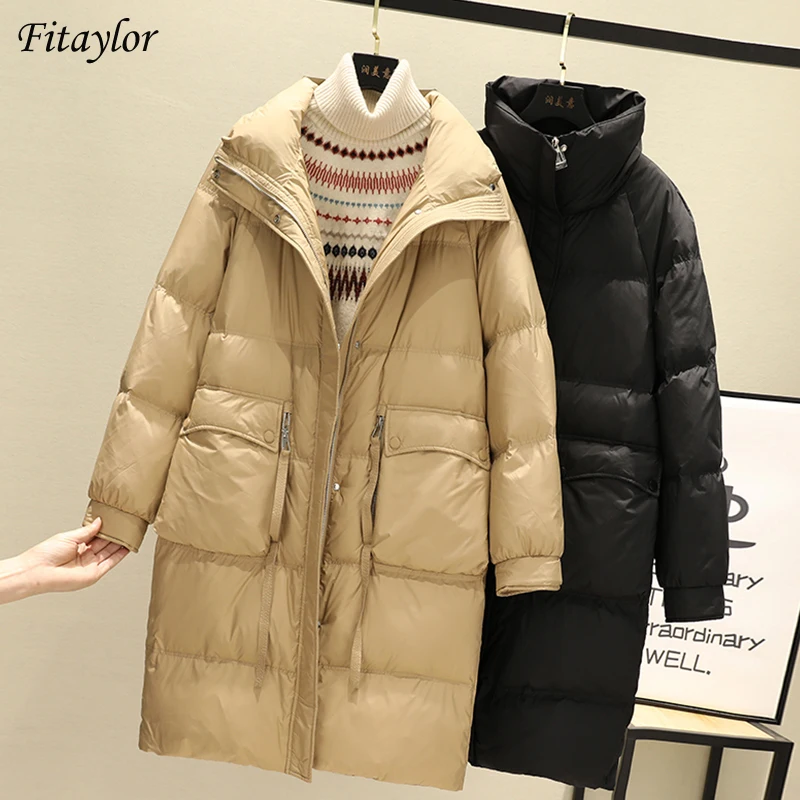 Fitaylor Winter Long Light Feather Jacket Women 90% White Duck Down Coat Female Straight Loose Parker Fluffy Warm Thick Outwear
Fitaylor Winter Long Light Feather Jacket Women 90% White Duck Down Coat Female Straight Loose Parker Fluffy Warm Thick Outwear
