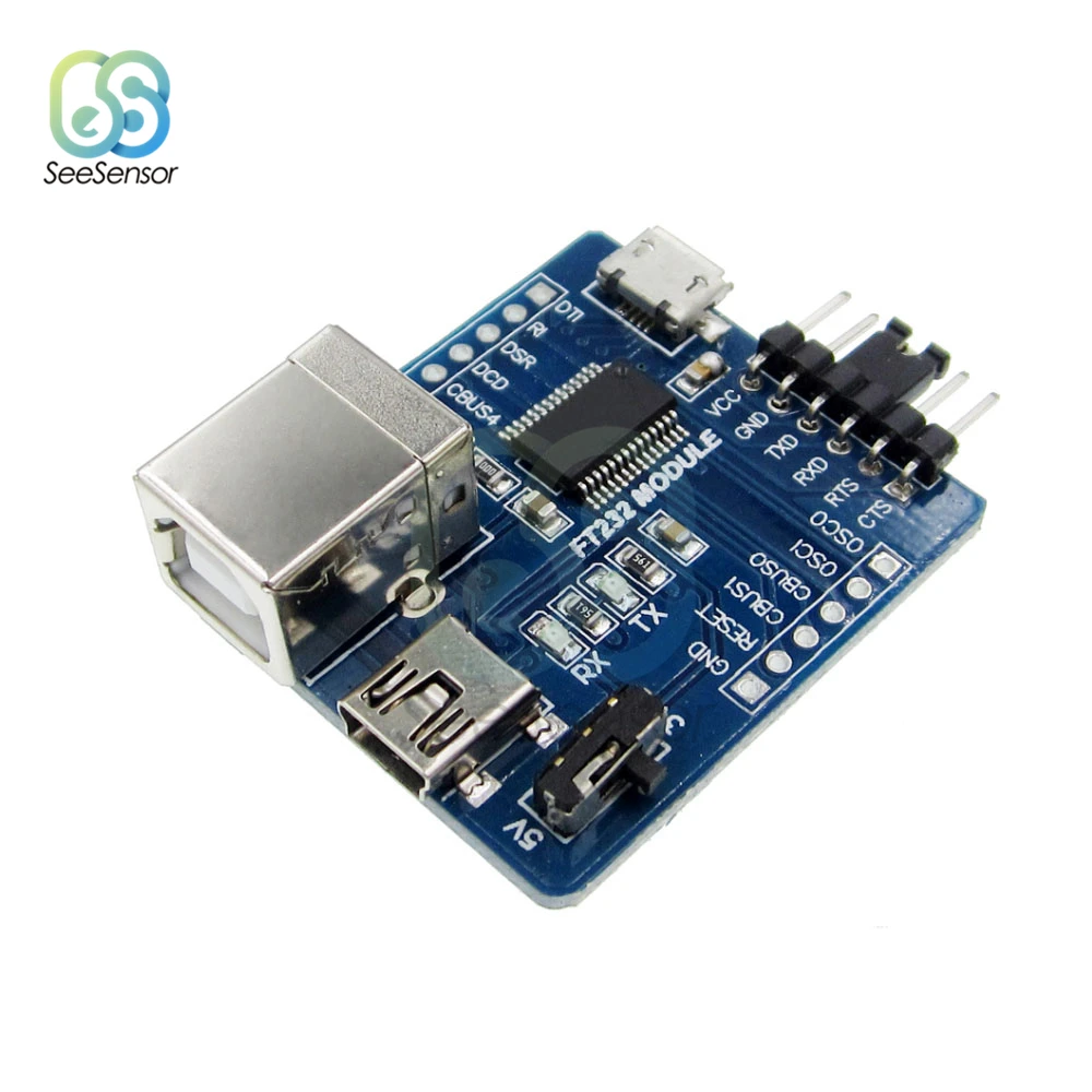 FT232 модуль 3 в 1 FT232RL USB передачи серийный Порты и разъёмы b тип/MINI/Micro Интерфейс