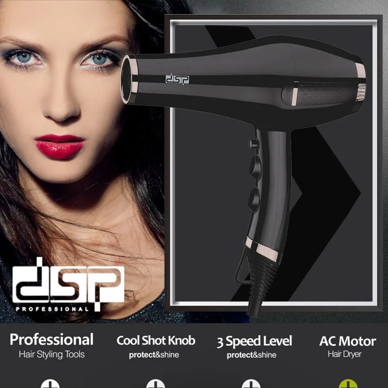 Professional Hair Dyrer Salon Hair styling tools Hot/Cold Air Blow Dryer HouseHeld EU Plug
Professional Hair Dyrer Salon Hair styling tools Hot/Cold Air Blow Dryer HouseHeld EU Plug