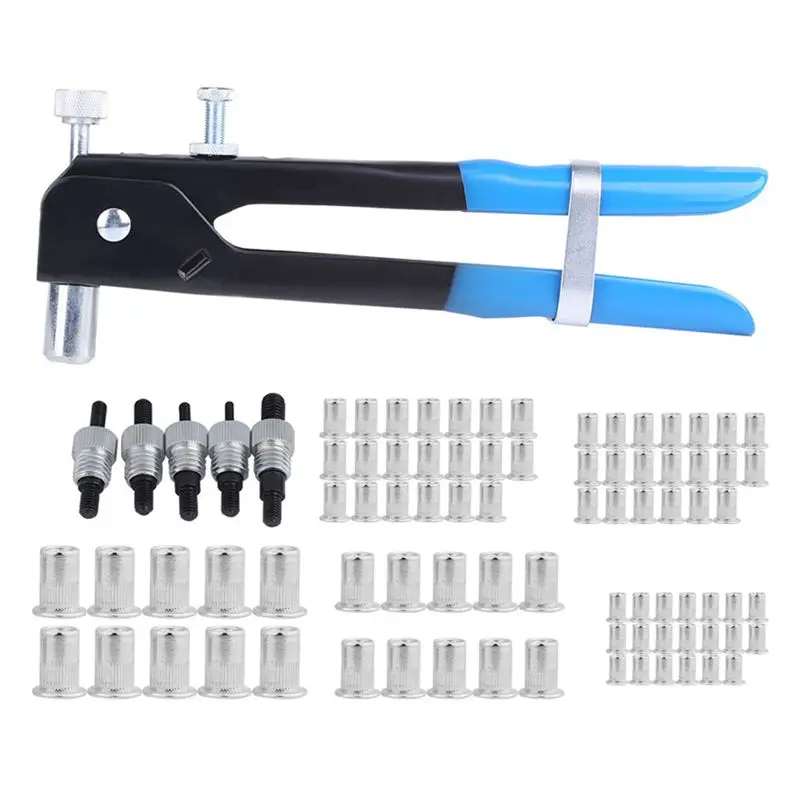 Promotion! 86pcs/Set Blind Rivet Gun Threaded Insert Hand Riveting Kit M3-M8 Rivet Nuts Nail Gun Household Repair Tools
Promotion! 86pcs/Set Blind Rivet Gun Threaded Insert Hand Riveting Kit M3-M8 Rivet Nuts Nail Gun Household Repair Tools