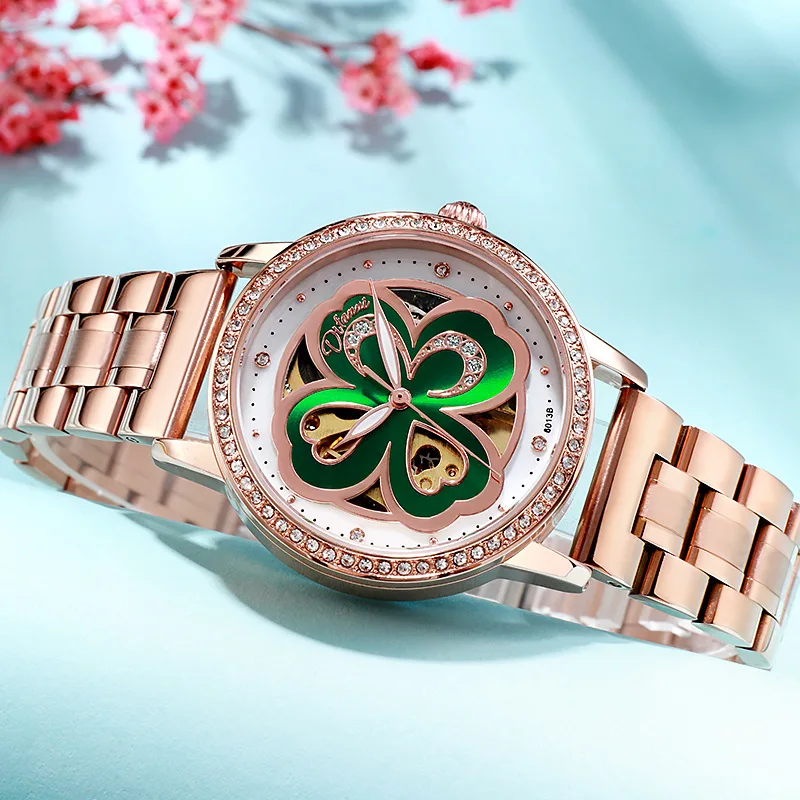 New Women's Automatic Watch Luxury Brand Mechanical Waterproof Stainless Steel Fashion four-leaf clovers Lucky Gift Wristwatch 
New Women's Automatic Watch Luxury Brand Mechanical Waterproof Stainless Steel Fashion four-leaf clovers Lucky Gift Wristwatch