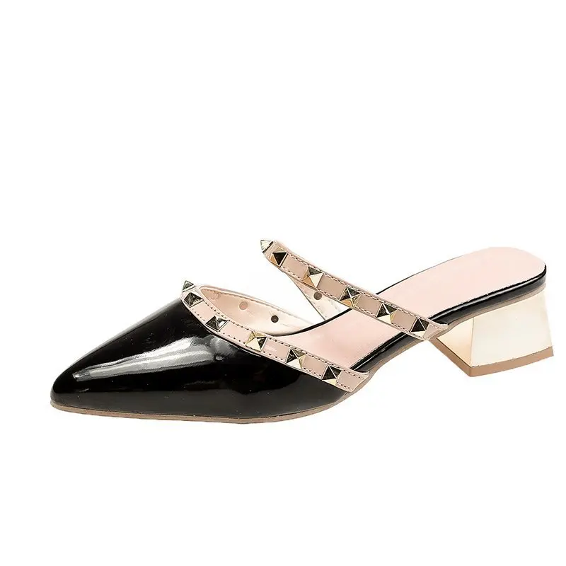 Shoes Ladies' Slippers Square heel Med Luxury Slides Low Cover Toe Slipers Women Block Designer Summer Pointed 2021 Hoof Heels F
Shoes Ladies' Slippers Square heel Med Luxury Slides Low Cover Toe Slipers Women Block Designer Summer Pointed 2021 Hoof Heels F