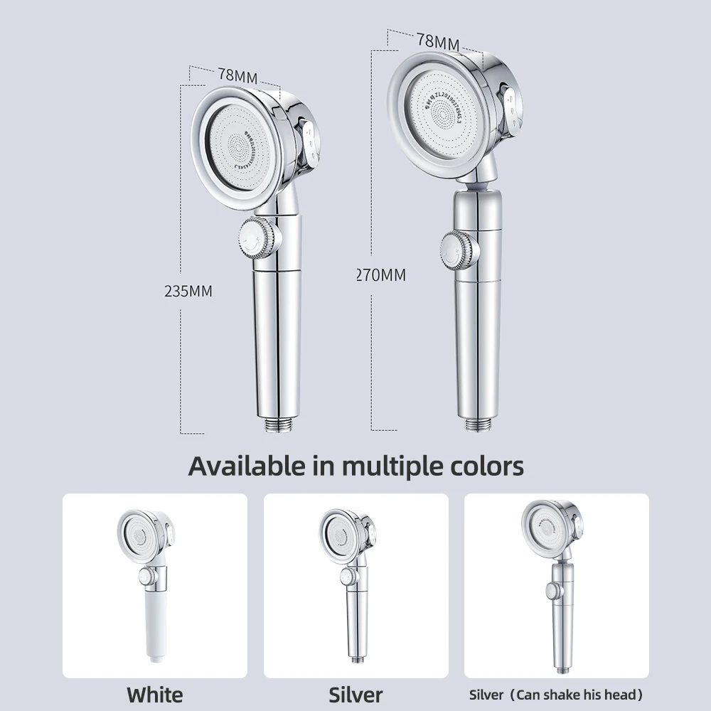 Pressurized Shower Head High Pressure Water Saving Punch-free 3 Gears Adjustable Shower with Bracket Hose Bathroom Accessories 
Pressurized Shower Head High Pressure Water Saving Punch-free 3 Gears Adjustable Shower with Bracket Hose Bathroom Accessories