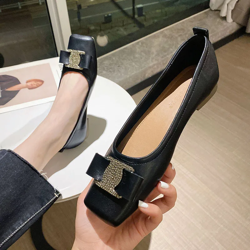 Women's Genuine Leather Slip On Casual Office Lady Shoes Square Toe Pumps Crystal Buckle Party Mules Black
Women's Genuine Leather Slip On Casual Office Lady Shoes Square Toe Pumps Crystal Buckle Party Mules Black