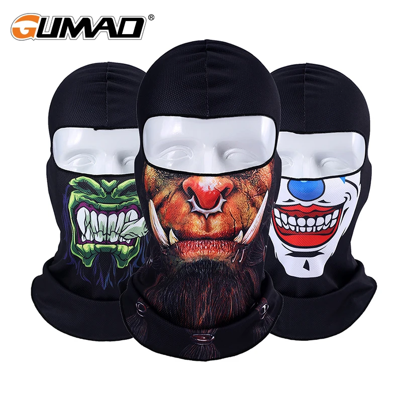 Printed Skull Balaclava Head Scarf Cover Full Face Mask Hood Ski Fishing Cycling Hiking Sport Biker Bicycle Helmet Liner Cap Men | Спорт и