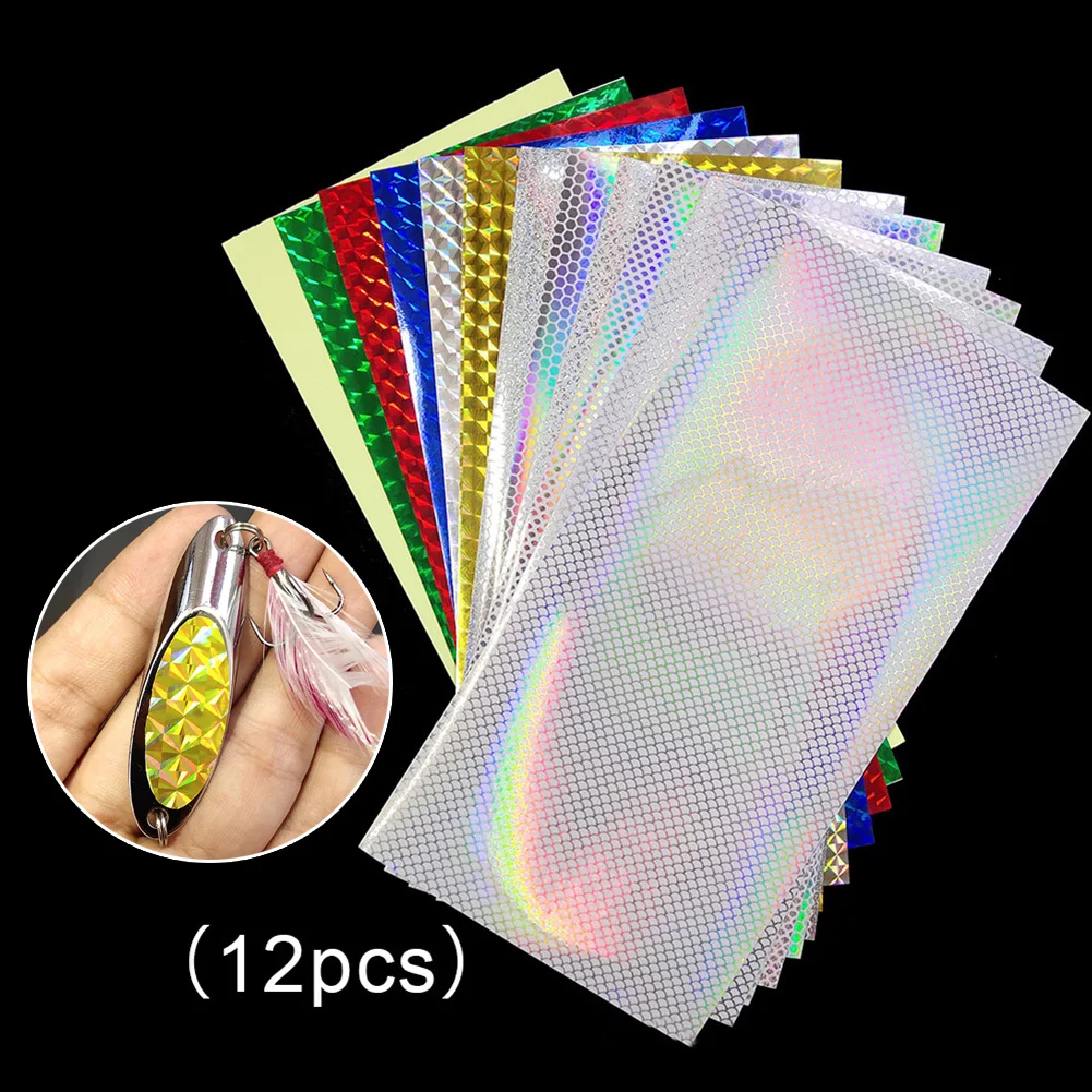 12pcs 20x10cm Lure Tape DIY Fish Reflective Holographic Bait Sticker Transparent Fish Scale Square Laser Flash Sticker Fishing
12pcs 20x10cm Lure Tape DIY Fish Reflective Holographic Bait Sticker Transparent Fish Scale Square Laser Flash Sticker Fishing
