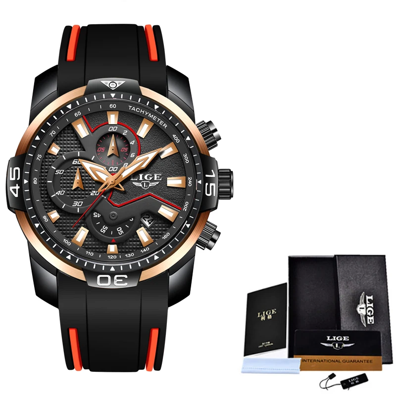 LIGE Mens Watches Top Luxury Brand Fashion Business Quartz Watch Mens Rubber Military Sport Waterproof Clock Relogio Masculino
LIGE Mens Watches Top Luxury Brand Fashion Business Quartz Watch Mens Rubber Military Sport Waterproof Clock Relogio Masculino