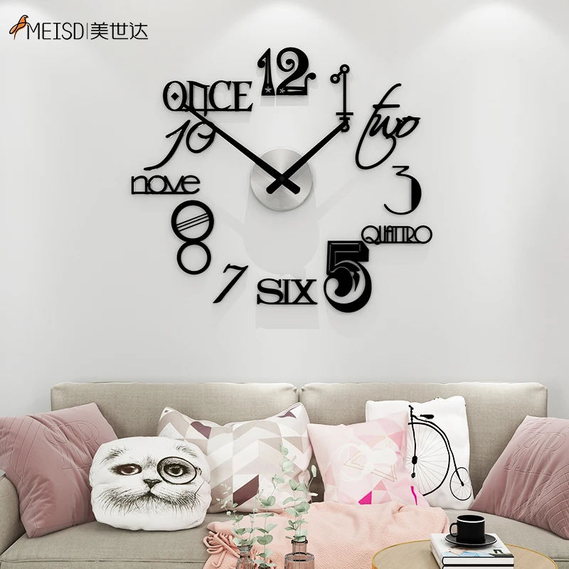 MEISD Numbers DIY Silent Acrylic Large Decorative Wall Clock Modern Design Living Room Watch Black Mirror Stickers Horloge Hot
MEISD Numbers DIY Silent Acrylic Large Decorative Wall Clock Modern Design Living Room Watch Black Mirror Stickers Horloge Hot
