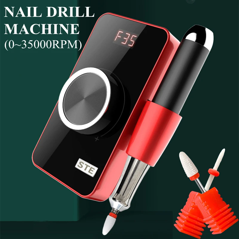 35000 RPM Nail Drill Machine Gel Polisher Portable Rechargeable Drill Pen Apparatus Profession Art Nail Tools With LCD Display
35000 RPM Nail Drill Machine Gel Polisher Portable Rechargeable Drill Pen Apparatus Profession Art Nail Tools With LCD Display