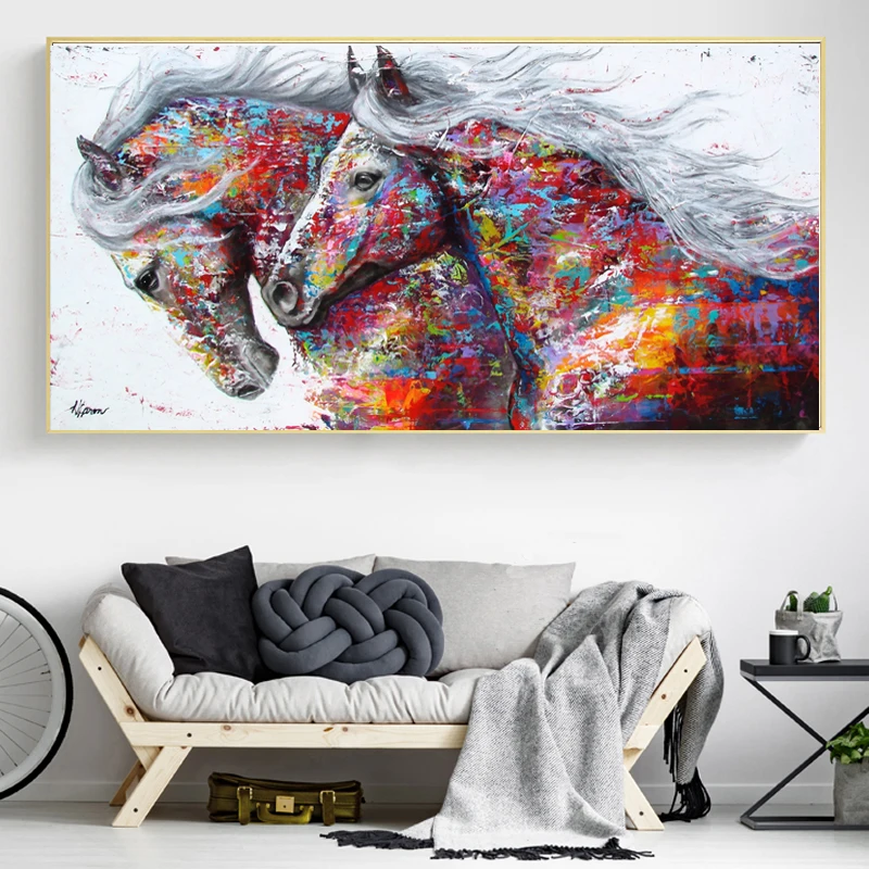 Animal Art Two Running Horses Canvas Painting Posters Prints Modern Abstract Art Wall Pictures for Living Room Decor
Animal Art Two Running Horses Canvas Painting Posters Prints Modern Abstract Art Wall Pictures for Living Room Decor