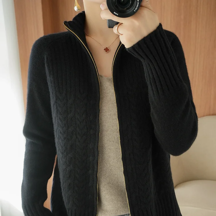 New high quality rabbit cashmere core spun yarn knitwear in winter