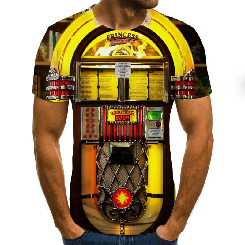 3D Anime Landscape Print Man Woman T Shirt Clothes Short Sleeve O Collar 3D Fashion Man Shirt T Shirt